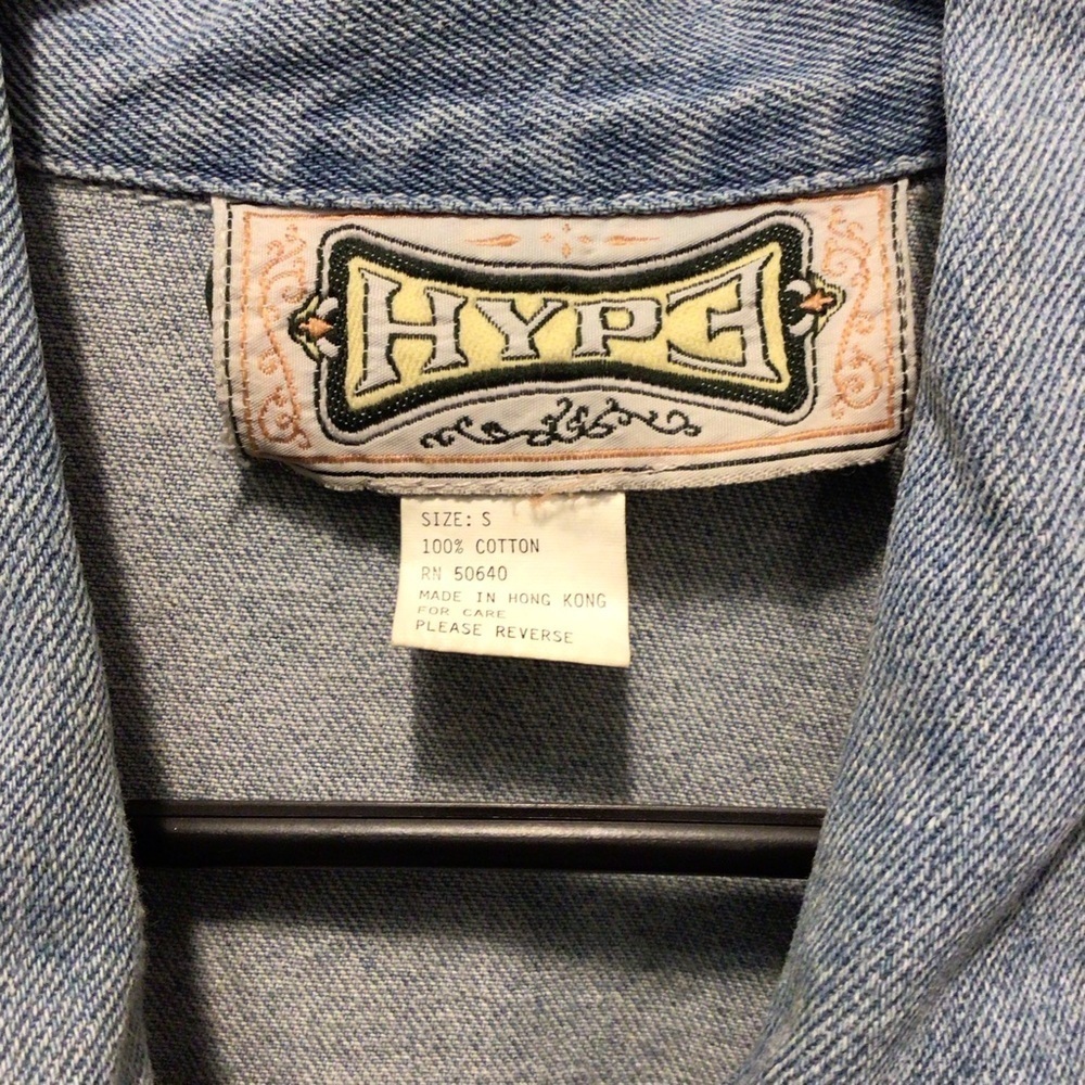 VTG HYPE Womens Light Wash Oversized Denim Shirt Jacket Size Small - Picture 13 of 13
